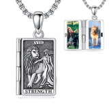 Sterling Silver Sun Moon Lovers Tarot Card Photo Locket Necklace