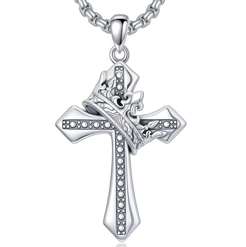 Sterling Silver Cross Christian Pendant Necklace