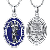 Sterling Silver Saint Christopher St Michael Saint Sebastian Amulet Pendant Necklace