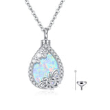 Moonstone Urn Necklaces for Ashes Necklace S925 Sterling Silver Teardrop Ashes Necklace for Human Tree of life Ashes Keepsake Memorial Jewelry Gifts