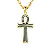 14K Gold Plated Cross Pendant Necklace Protection Jewelry Religious Gift