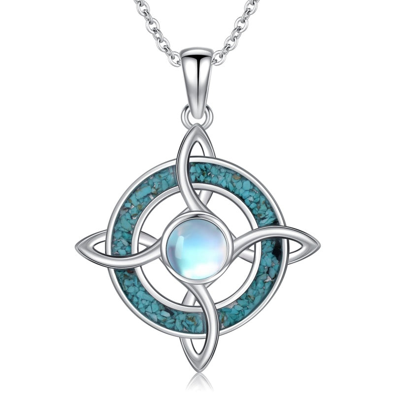 14K Gold Plated Turquoise Cross Pendant Necklace Western Jewelry for Women
