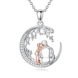 Sterling Silver Mother Daughter Father Daughter Sister Pendant Necklace Family Jewelry for Christmas Mother's Day