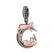 Cat Charm for Bracelet Cute Animal Bead & Charm for Women Girls 925 Sterling Silver Pendant & Dangle Charm Jewelry for Bracelet and Necklace