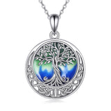 Tree of Life Necklace  Abalone Shell Celtic Knot Pendant Necklace