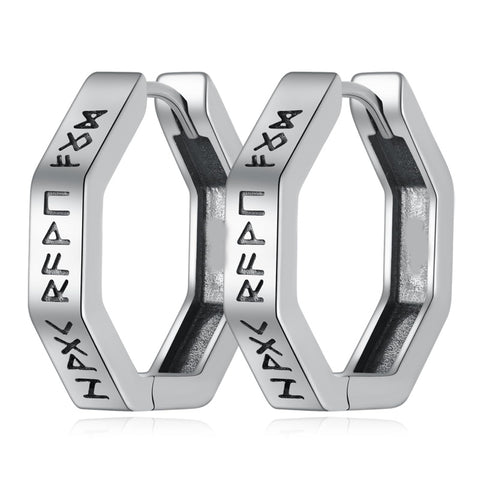 14K Gold Plated Viking  Hoop Earrings for Men