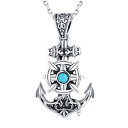 Sterling Silver Turquoise Anchor Pendant Necklace Graduation Gifts 2025