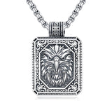Sterling Silver Eagles Wolf Lion Pendant Necklace For Men with Stainless Steel Chain