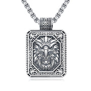 Sterling Silver Eagles Wolf Lion Pendant Necklace For Men with Stainless Steel Chain