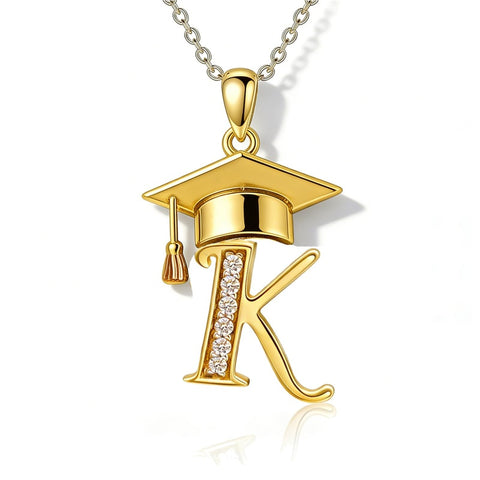 Initial  Graduation 14K Gold Plated Inspiring Grad Pendant Necklace Graduations Jewelry Gifts