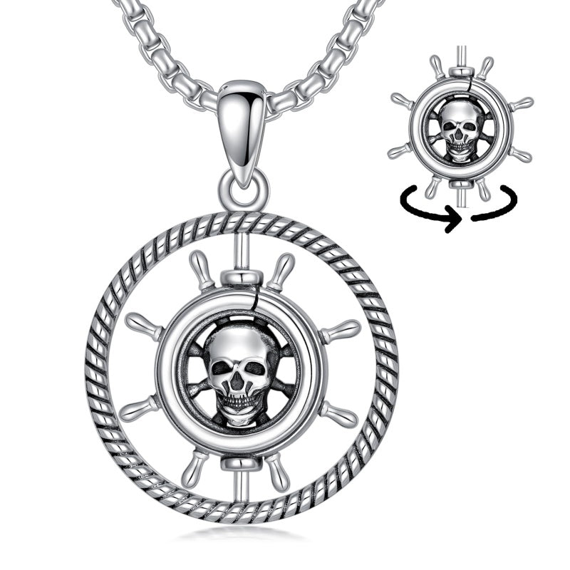 Sterling Silver Peace Sign Coexist Peace Symbol Pirate Tree of Life Thor's Hammer Wolf Raven Viking Series Necklace