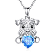 Sterling Silver Birthstone Schnauzer PendantNecklace