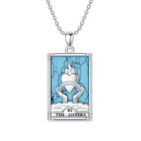 Sterling Silver Turquoise Empress The Lovers  The Moon Wheel Of Fortune The Sun Tarot Card Pendant Necklace