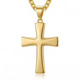 Cross Pendant Necklace for Men 14K Gold Plated Minimalist Christian Jewelry Religious Gift
