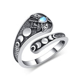 Sterling Silver Adjustable Dragon Moth Octopus Shark Stingray Sea Turtle Spoon Ring