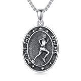 Sterling Silver Baseball Soccer Hockey Football Basketball Taekwondo Tennis Golf Runner Pendant Necklace