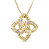14K Gold Plated Celtic Knot Pendant Necklace Irish Jewelry Gift for Her