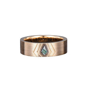 Sterling Silver Personalized Engraved Kite Moss Agate Wedding Ring Promise Ring for Men