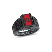 Sterling Silver Custom Patterns Graduation Ring for Men