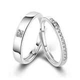 Copper Cubic Zirconia Cubic Adjustable Couple Rings