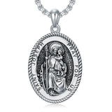 Sterling Silver Saint Joseph St Michael Saint Peter Saint Christopher Religious Pendant Necklace