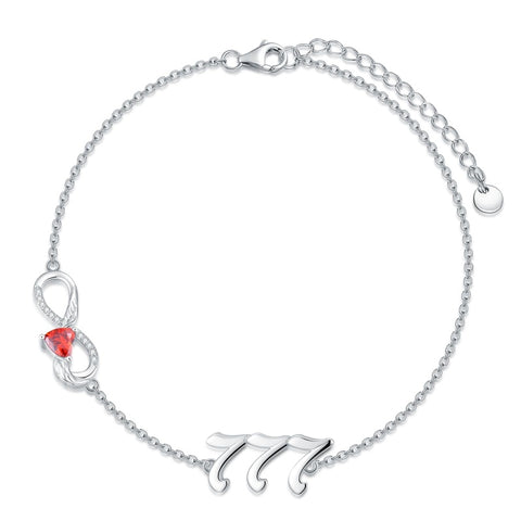 Sterling Silver Infinity Angel Number 111 333 444  777 Bracelet Gifts for Christmas Birthday