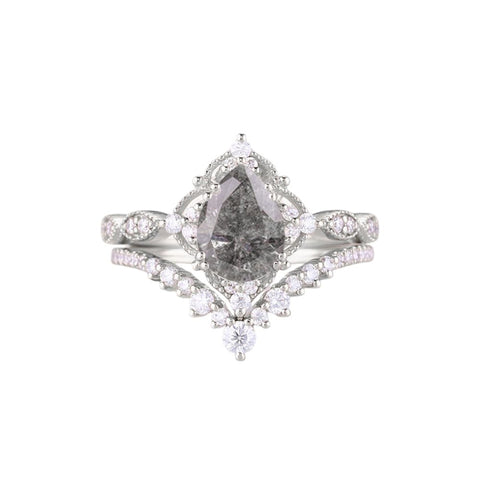 Sterling Silver 10K 14K 18K Gold Pear Shaped Gemstone Engagement Ring