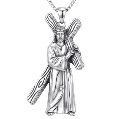Sterling Silver Cross Pendant Necklace Christian Religious Jewelry Gifts for Anniversary