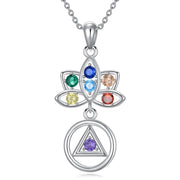 Sterling SilverAA 7 Chakra Spiritual Pendant Necklace