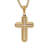 14K Gold Plated Cubic Zirconia Cross Necklace
