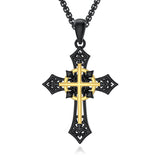 Sterling Silver Wooden Cross Pendant Necklace