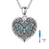 Sterling Silver Heart Rabbit Dog Cat Butterfly Dragonfly Hummingbird Wolf Urn Necklace for Ashes