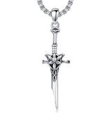 Sterling Silver Medieval Sword Dagger Pendant Necklace
