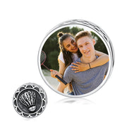 Personalized Sport Photo Charm Bead Picture Sterling Silver Charms for Bracelet Customized Photo Round Shape Bead