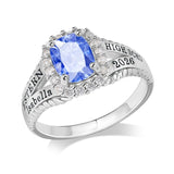 Copper Sterling Silver Personalized Birthstone High School College Class Ring Graduation Memorial Rings Gifts for Her