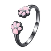Cat Rings for Women Sterling Silver Adjustable Animal Ring Dainty Stackable Rings Cute Cat Ring Gifts for Cat Lovers