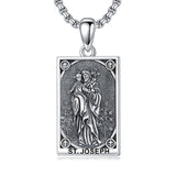 Sterling Silver Saint Anthony Saint Jude Saint Christopher   Saint Michael Amulet Religious Pendant Necklace