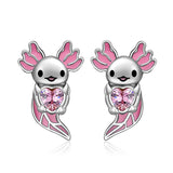 Axolotl  Earrings Studs 925 Sterling Silver Christmas Halloween Jewelry