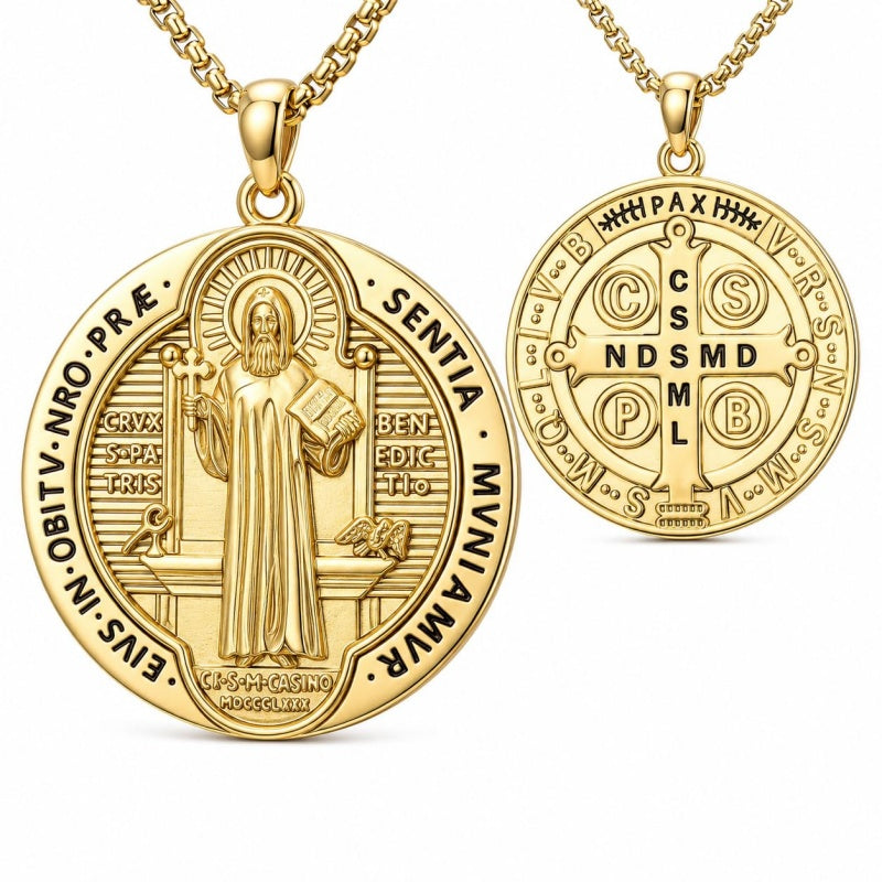 Patron Saint Medal Gold Plated Catholic Pendant Christian Religious Necklace Amulet Jewelry