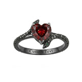 Sterling Silver Personalized Birthstone Punk Skull Bat Snake Ring Goth Jewelry for Halloween Birthday