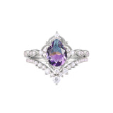 Sterling Silver 10K 14K 18K Gold Pear Shaped Gemstone Engagement Ring