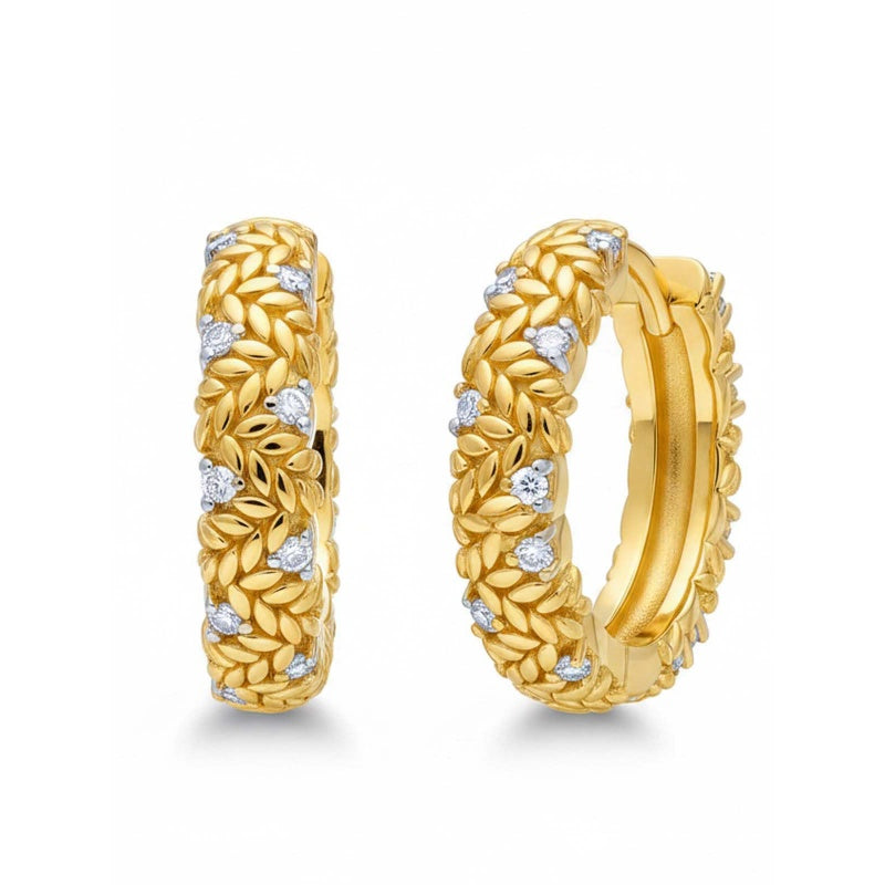 14K Gold Plated Hoop Earrings Jewelry Gift for Birthday Anniversary Mother's Day