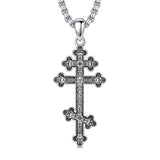 Sterling Silver Orthodox Cross Pendant Necklace Religious Gift