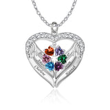 Copper Sterling Silver Simulated Birthstone Name Pendant Necklace for Mom