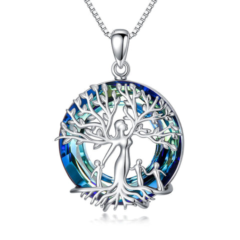 Sterling Silver Tree of Life Necklace Mother Daughter Mother Son Pendant Necklace Gift for Mother's Day Christmas