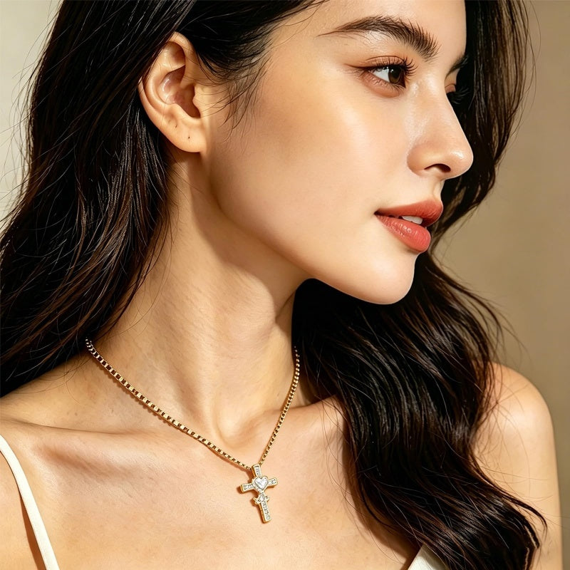 14K Gold Plated Birthstone Butterfly  Cross Pendant Necklace Anniversary Birthday for Her