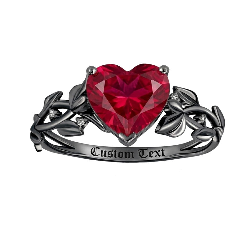Sterling Silver Personalized Birthstone Punk Skull Bat Snake Ring Goth Jewelry for Halloween Birthday