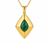 14K Gold Plated Bohemian Teardrop Pendant Necklace for Women