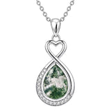 Sterling Silver Teardrop Gemstone Rose Butterfly Infinity Heart Necklace for Women