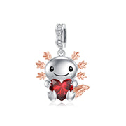 Sterling Silver Birthstone AxolotlBead Charm for Axolotl Lovers